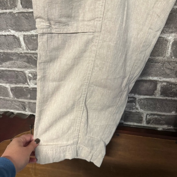 NWT Free People Feelin Good Linen Utility Pant Natural tan pants - Picture 11 of 15